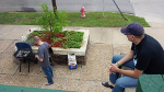 Brian oversees the grill